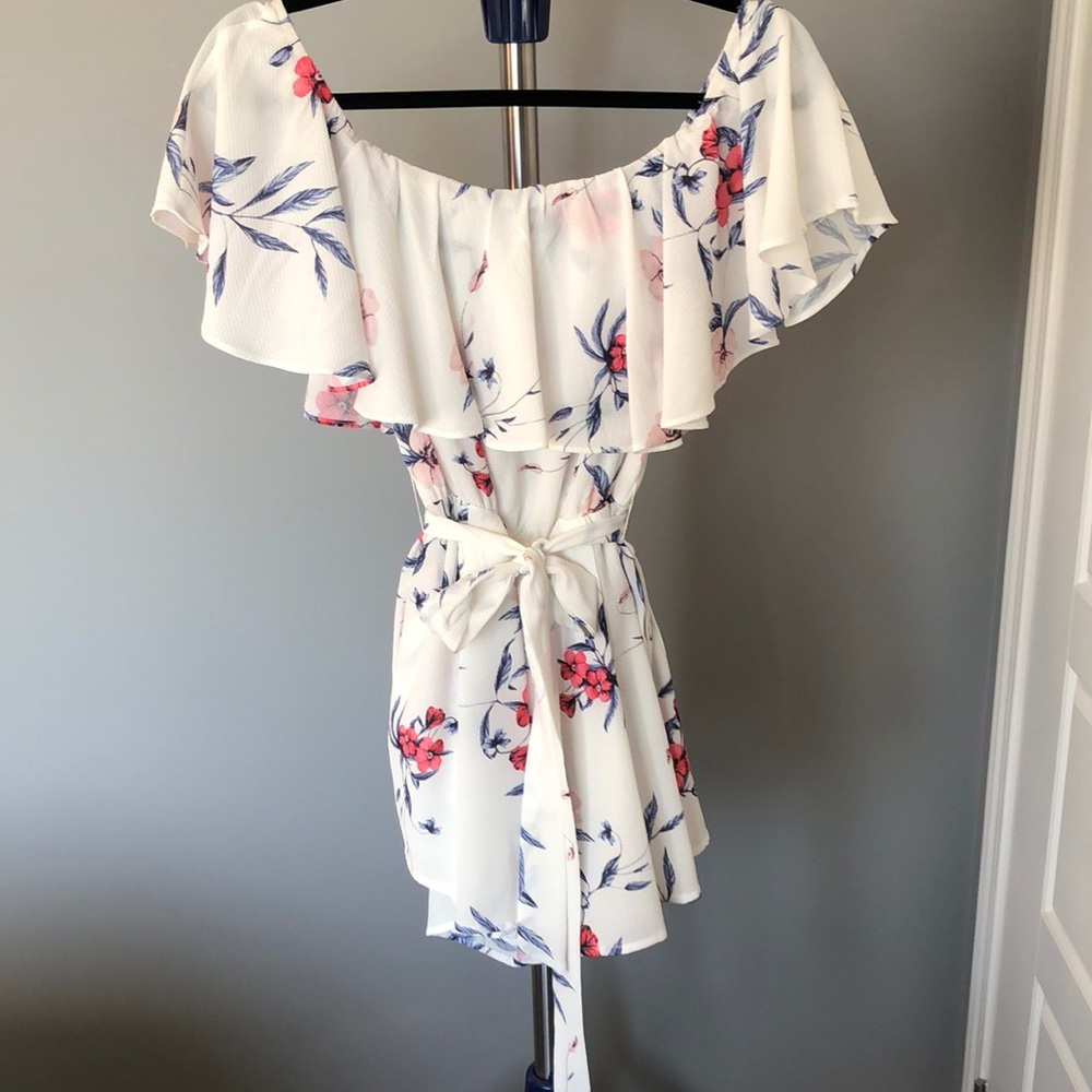 White floral romper